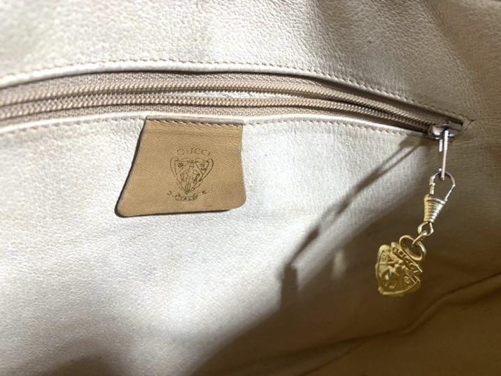 GUCCI オールドグッチ GG柄デザインレザーショルダーバッグ 正規品