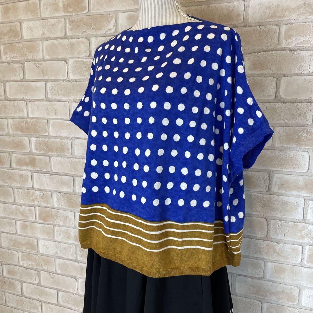 45R ギマニット　R刺繍　コットンニット　トップス　ビッグシルエット