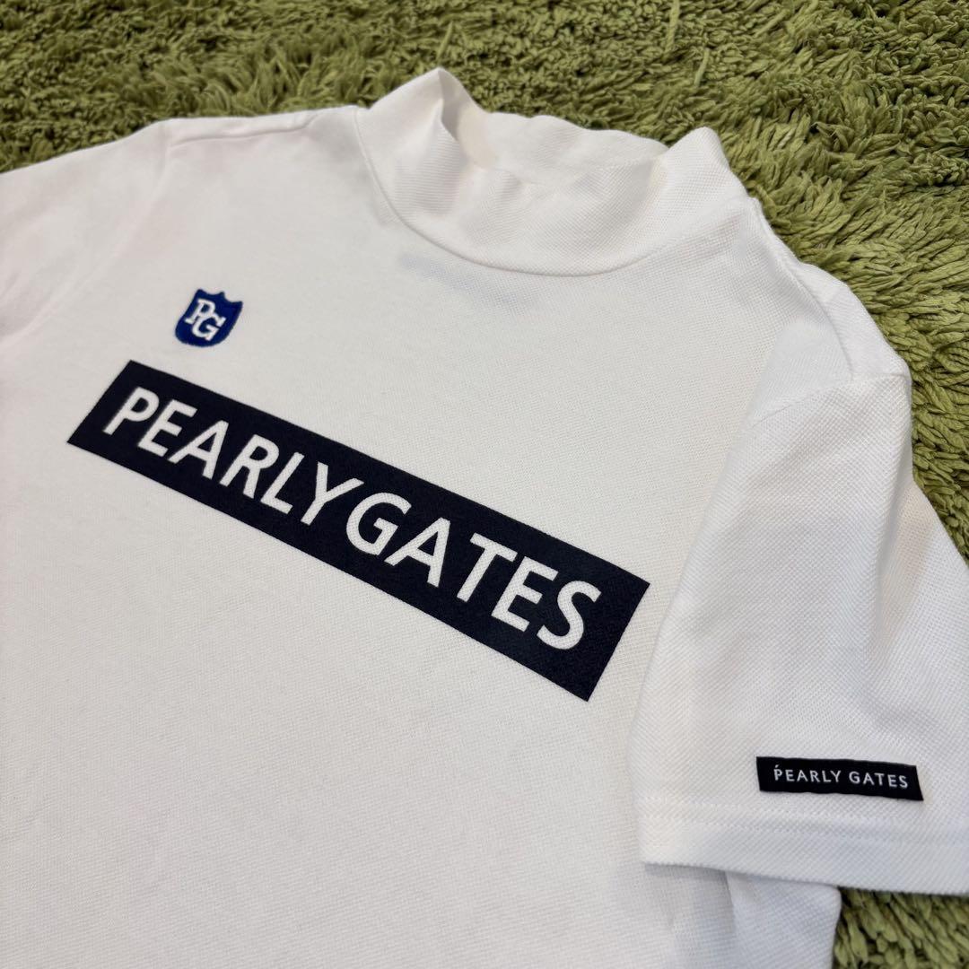 PEARLY GATES ベアカノコ 半袖モックネックTシャツ ホワイト 1