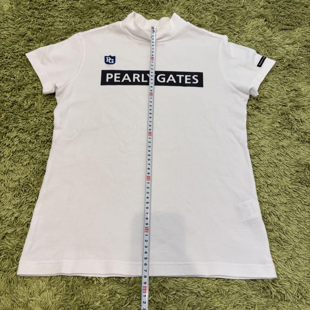 PEARLY GATES ベアカノコ 半袖モックネックTシャツ ホワイト 1