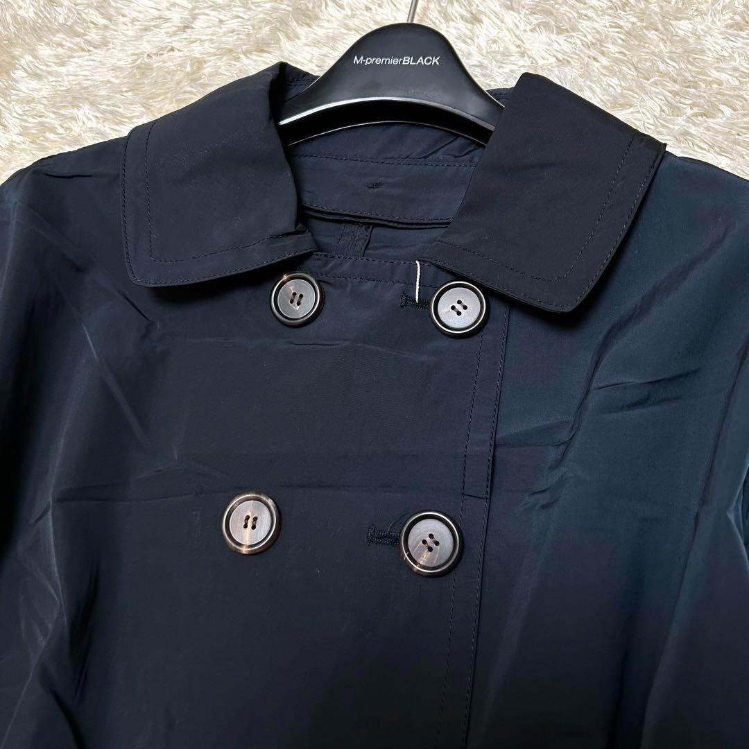 未使用 Max Mara The Cube トレンチコート ベルト 36 紺 黒