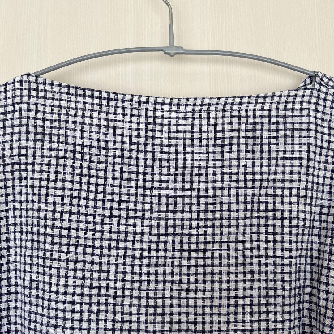 オーシバル リネン 麻 半袖シャツ ギンガムチェック ホワイト