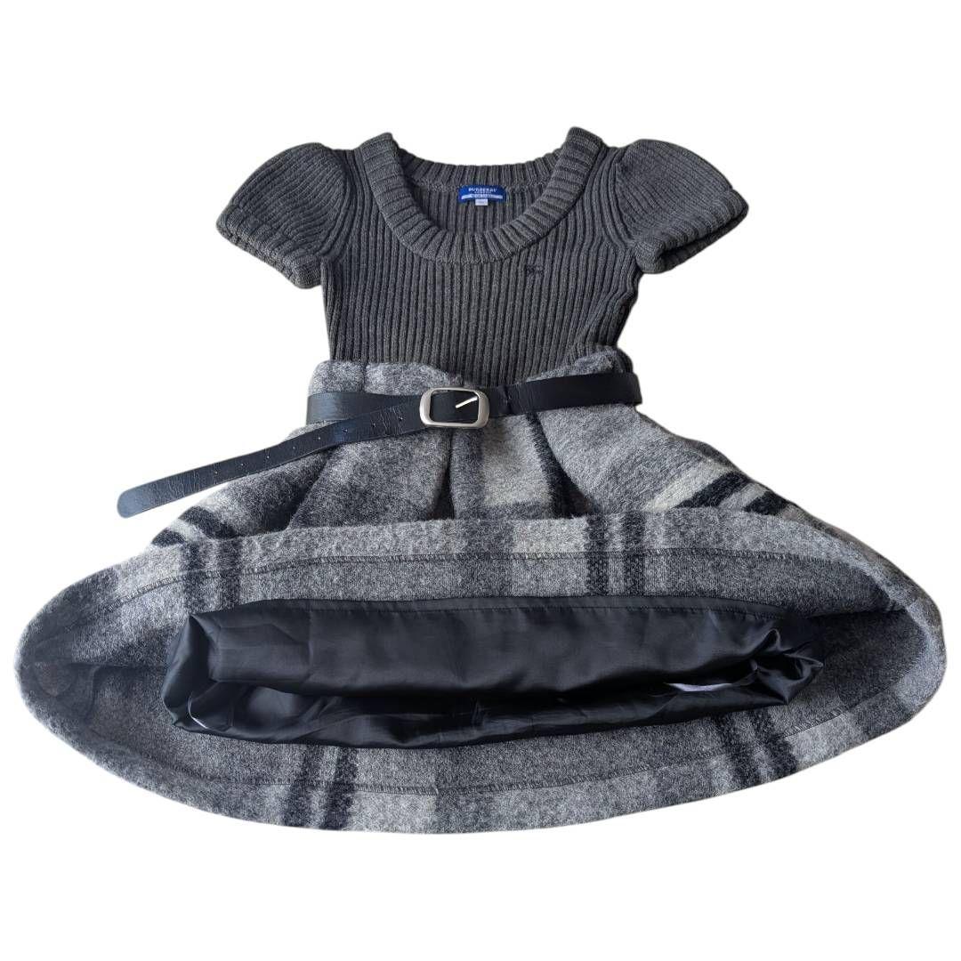 バーバリーブルーレーベル チェック ニット ワンピース ドッキン 切り替え バーバリーブルーレーベル チェック ニット ワンピース ドッキン 切り替え