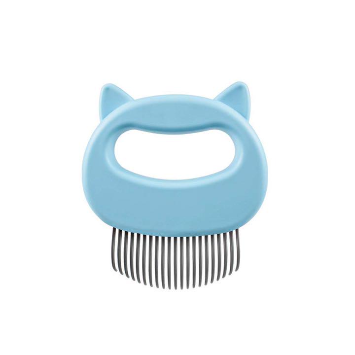 269円 数量限定アウトレット最安価格 HOHOHANARO 猫の耳の形のシェルコーム犬猫の結び目ヘアツール-青
