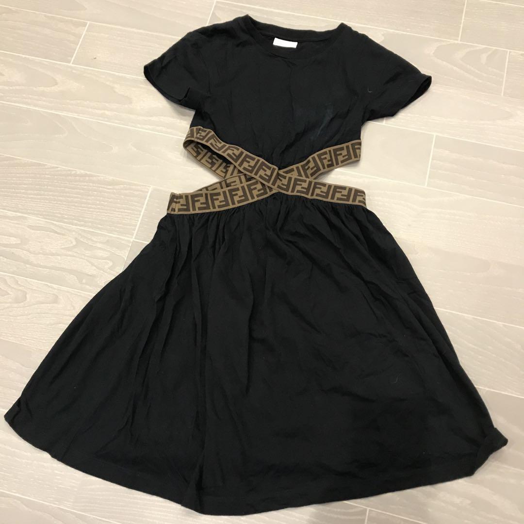 FENDI 黒 クロスベルト ワンピース