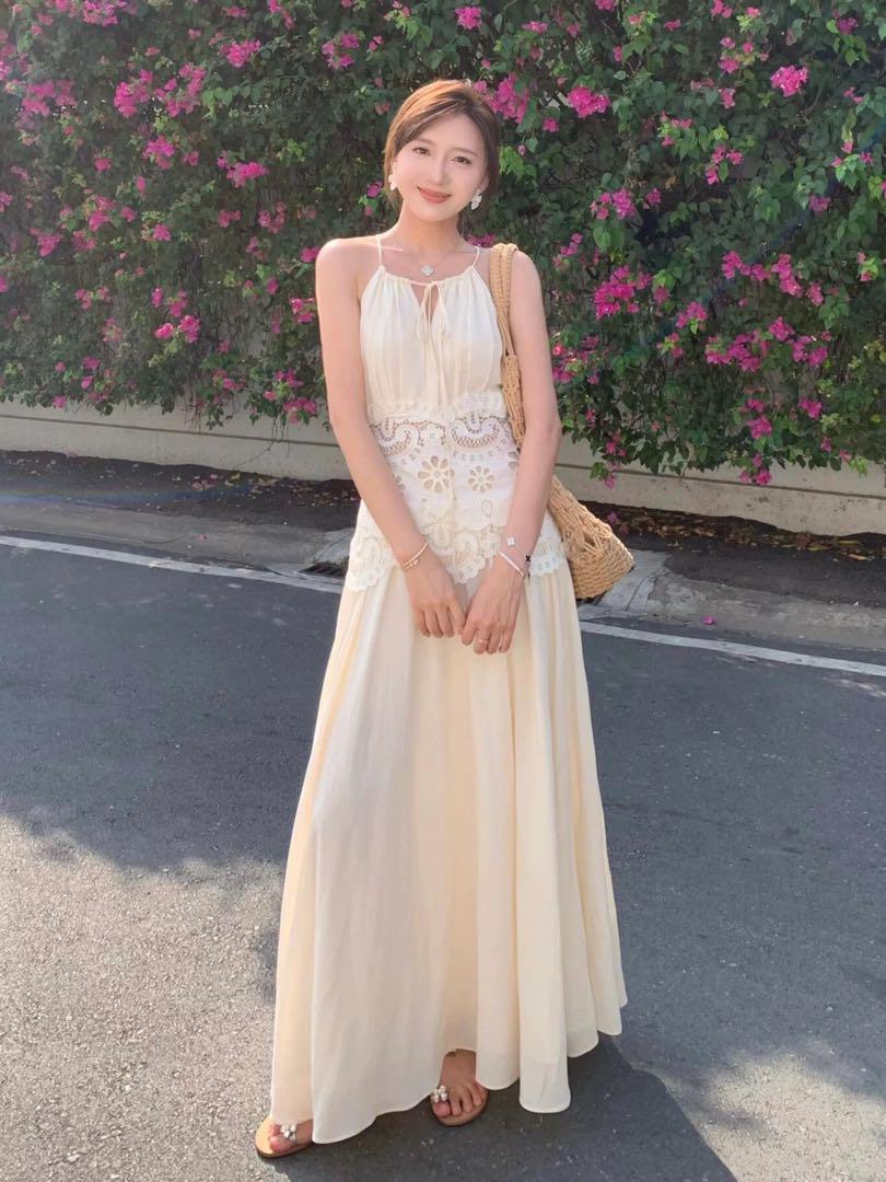 デザイン可愛い♡ロングワンピース　春夏のお出かけコーデに