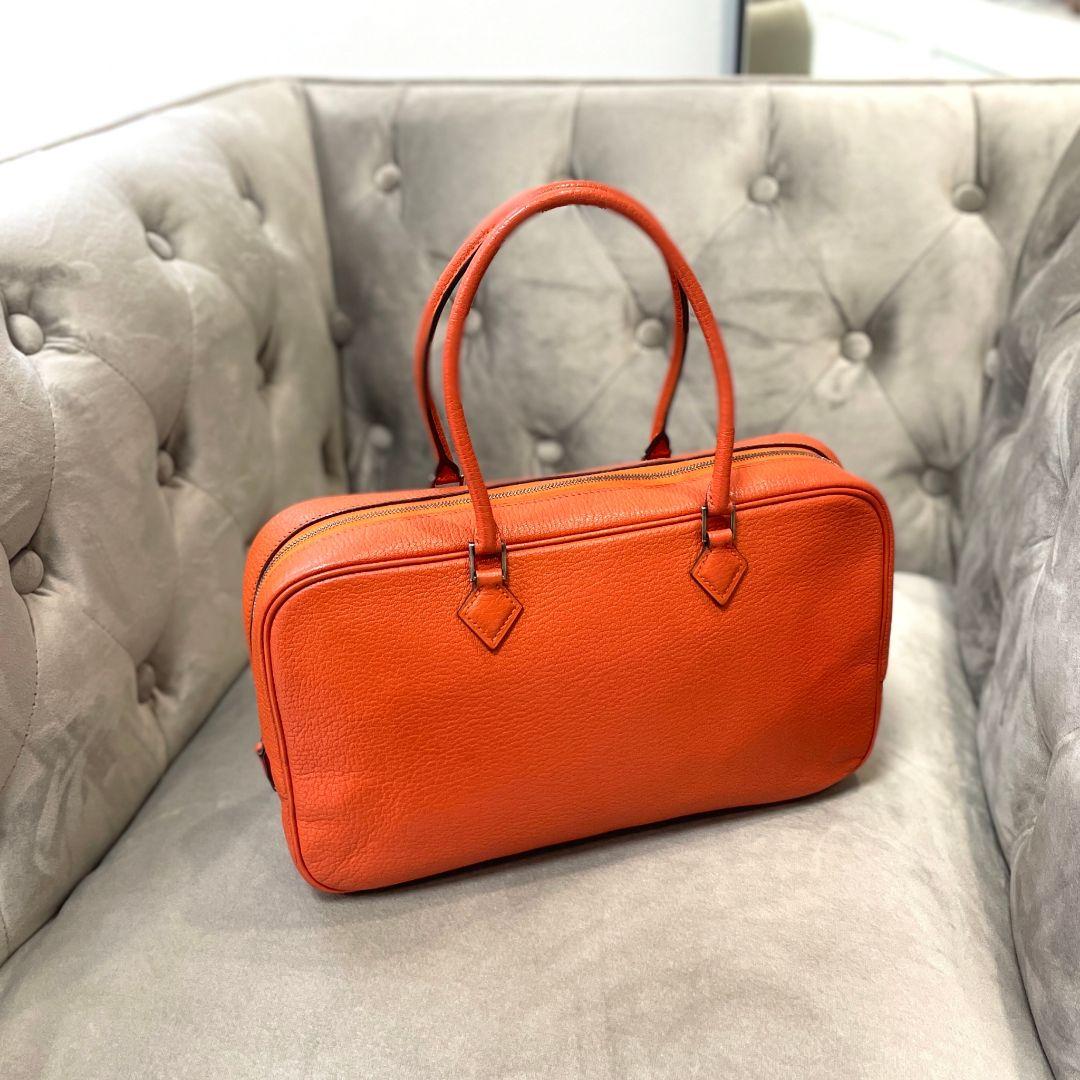 美品　HERMES　エルメス　プリュムエラン　シェーブル　オレンジ