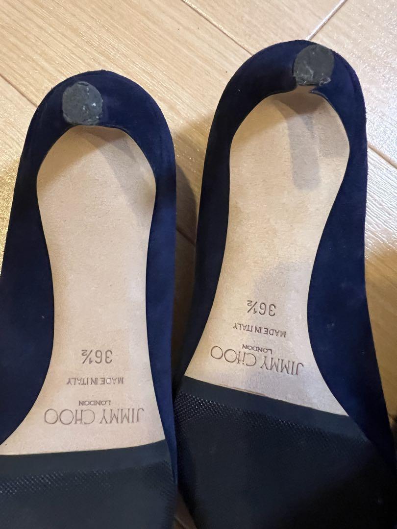 JIMMY CHOO ネイビー スエード ハイヒール
