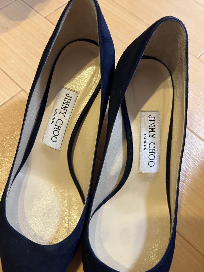 JIMMY CHOO ネイビー スエード ハイヒール