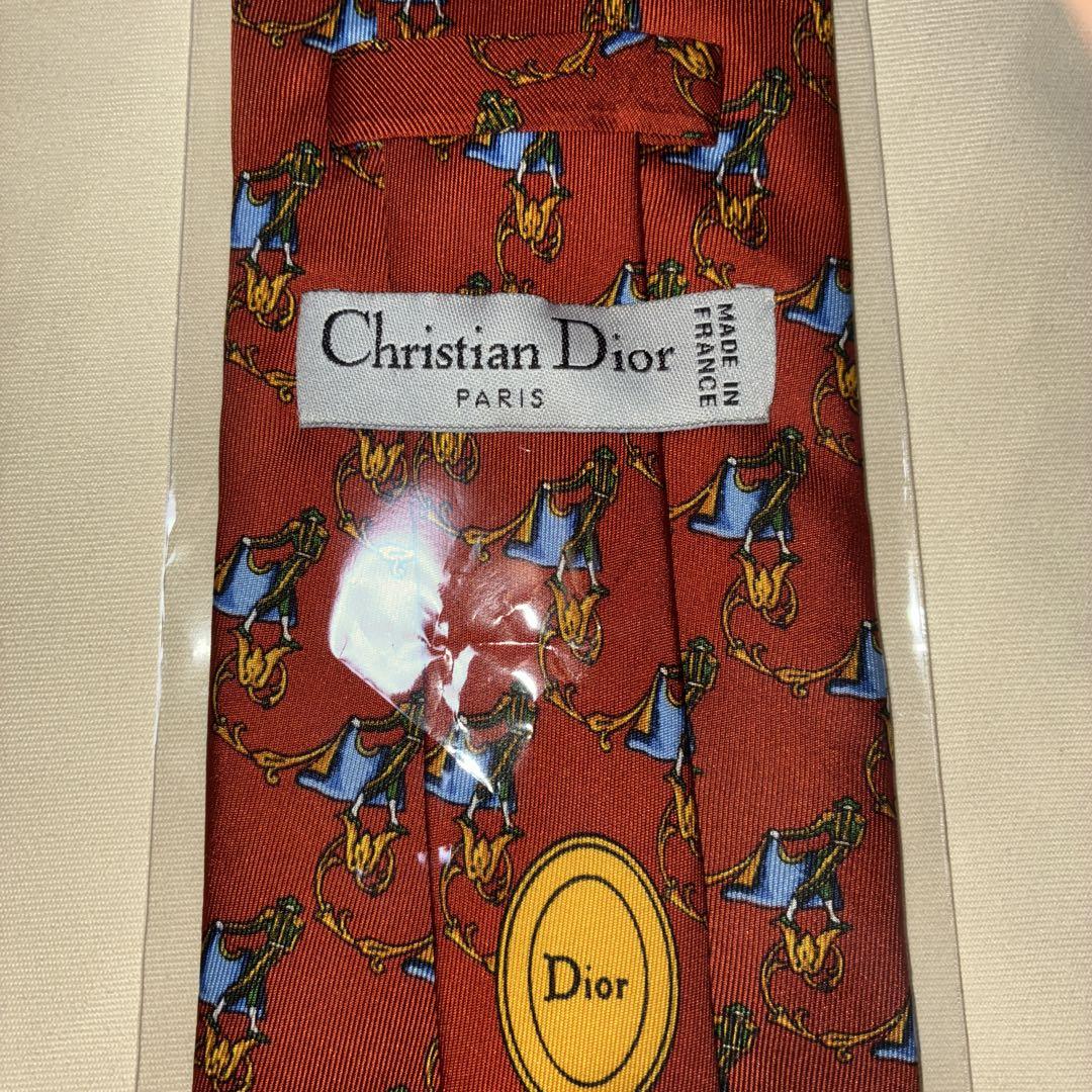 Christian Dior 赤柄ネクタイ