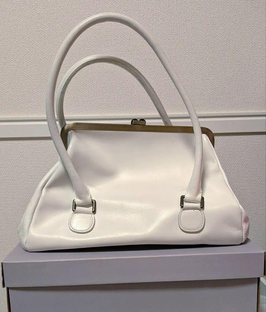 37777円から限定値下【最初期】王冠がま口Bag 白✕アンティーク
