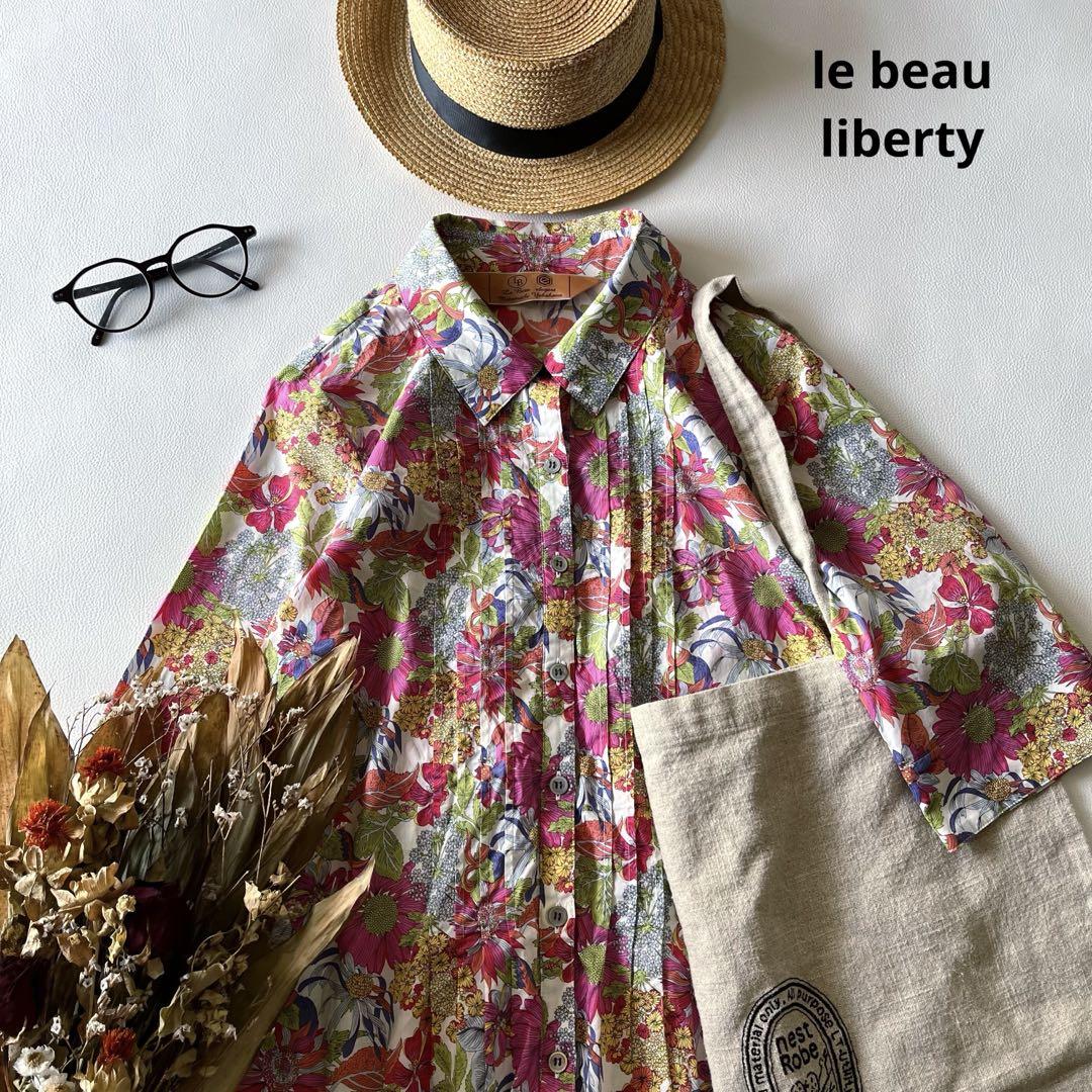 a1335＊ Le Beau elegant リバティ タック ブラウス