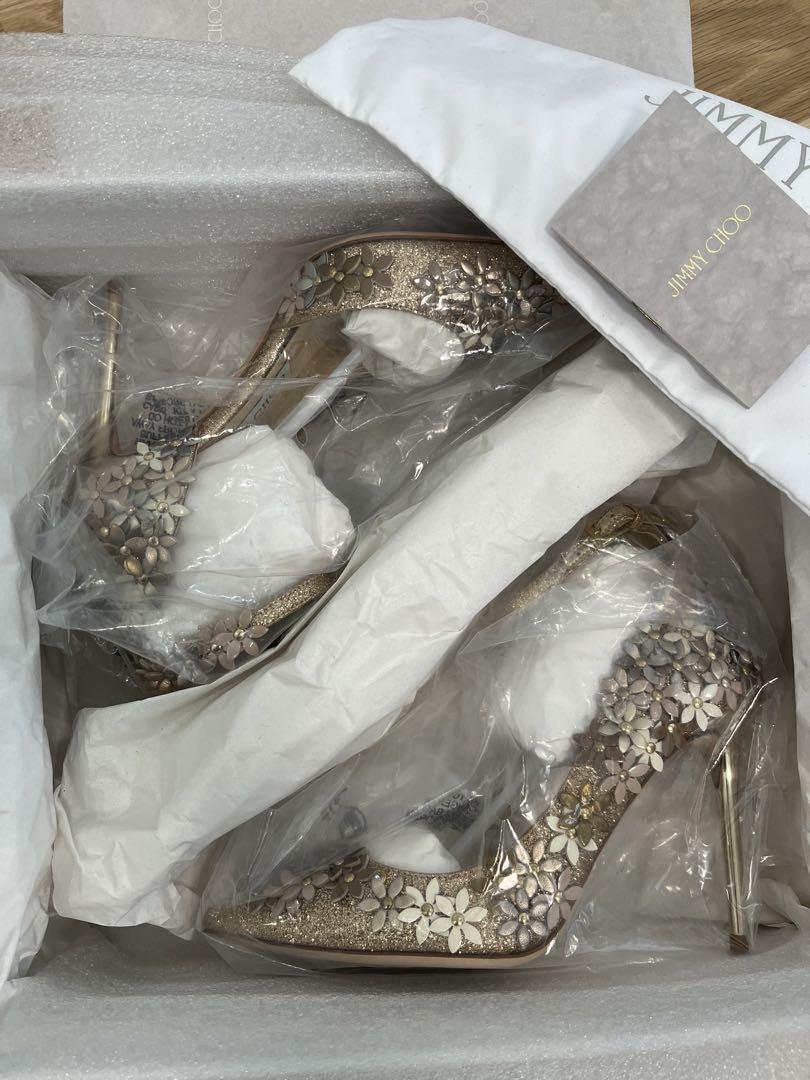 箱有【 JIMMY CHOO 】21cmグリッターパンプス9cmヒール