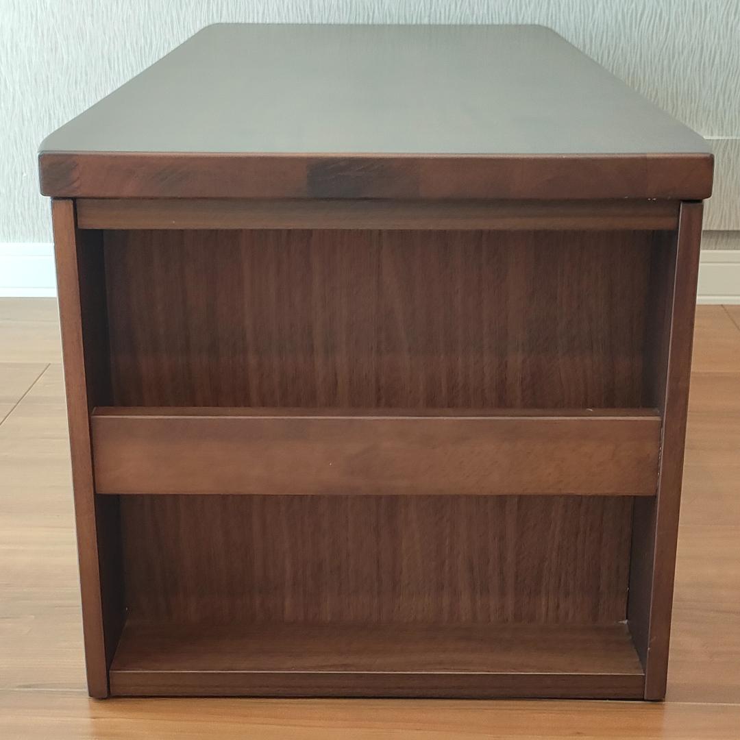 シギヤマ家具　センターテーブル　引き出し2杯　棚付き　天然木