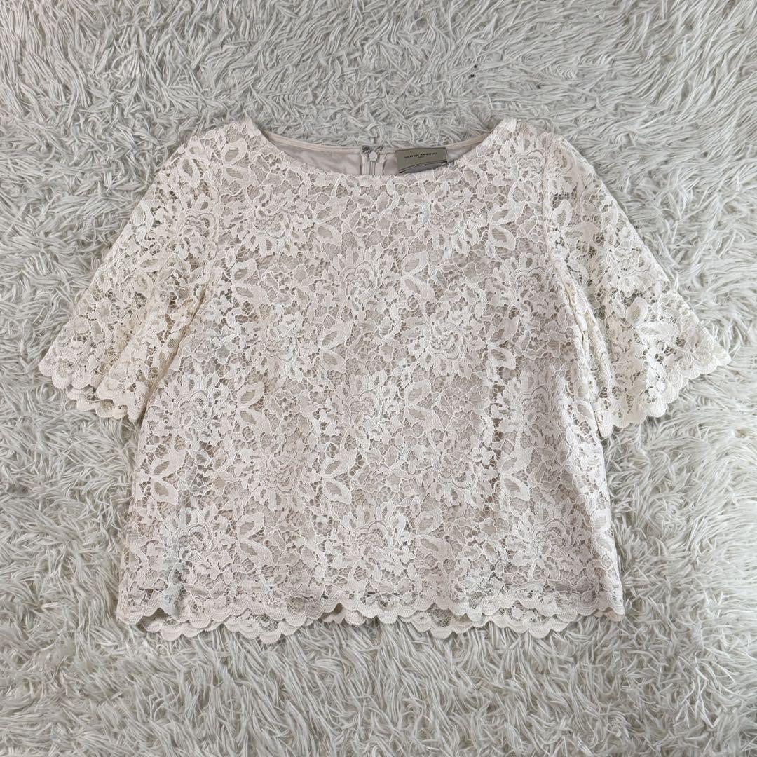美品✨現行　ユナイテッドアローズ　レース　花柄　ブラウス　Mサイズ