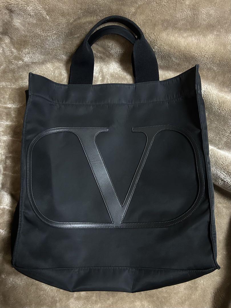 VALENTINO ヴァレンティノ レザーロゴパッチ ナイロントートバッグッズ