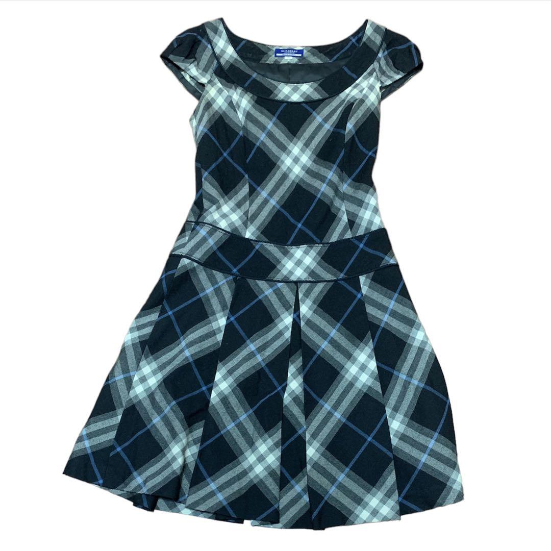 魅力的な 可愛い バーバリー BURBERRY BLUE LABEL プリーツ ワンピース