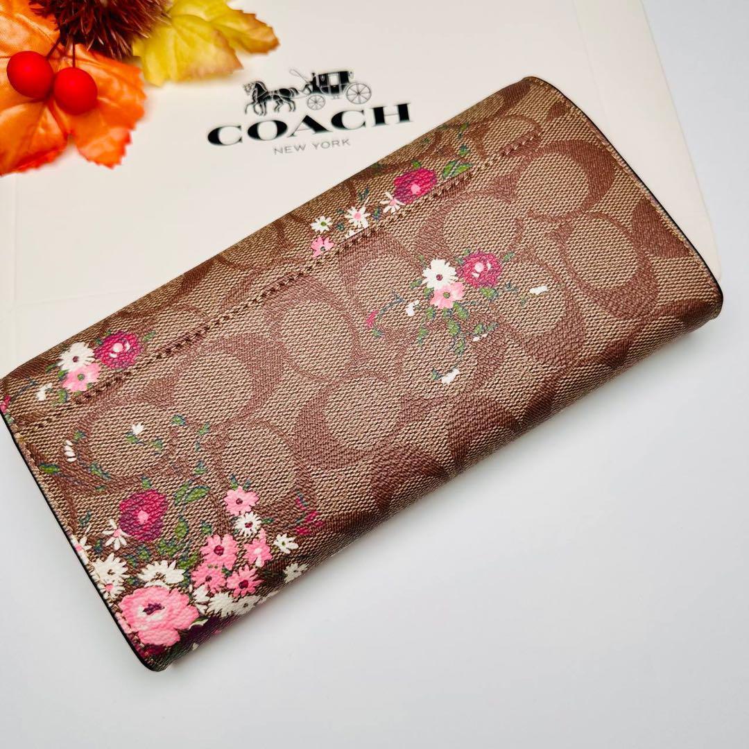COACHコーチレデイーズ長財布ラグジュアリージオメトリック　袋付き