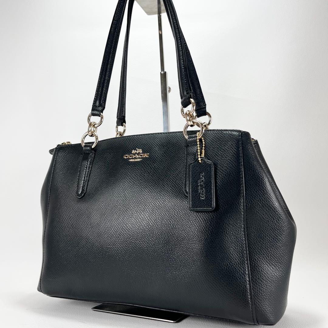 【良品】COACH レザー クリスティ 2WAY ショルダーバッグ ブラック