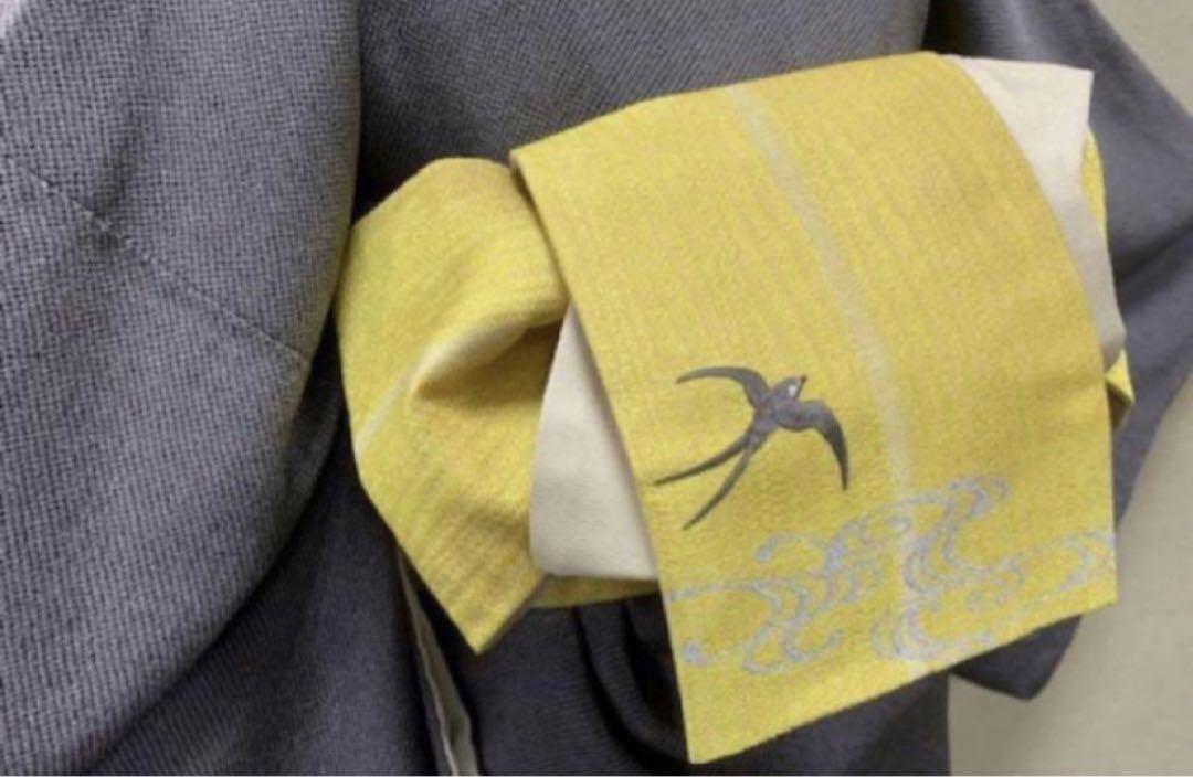 刺繍入り　浴衣帯【ツバメ】　半幅帯