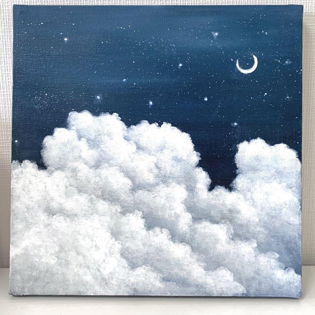 絵画 アクリル画 ~nightsky~ 空 雲 画像2