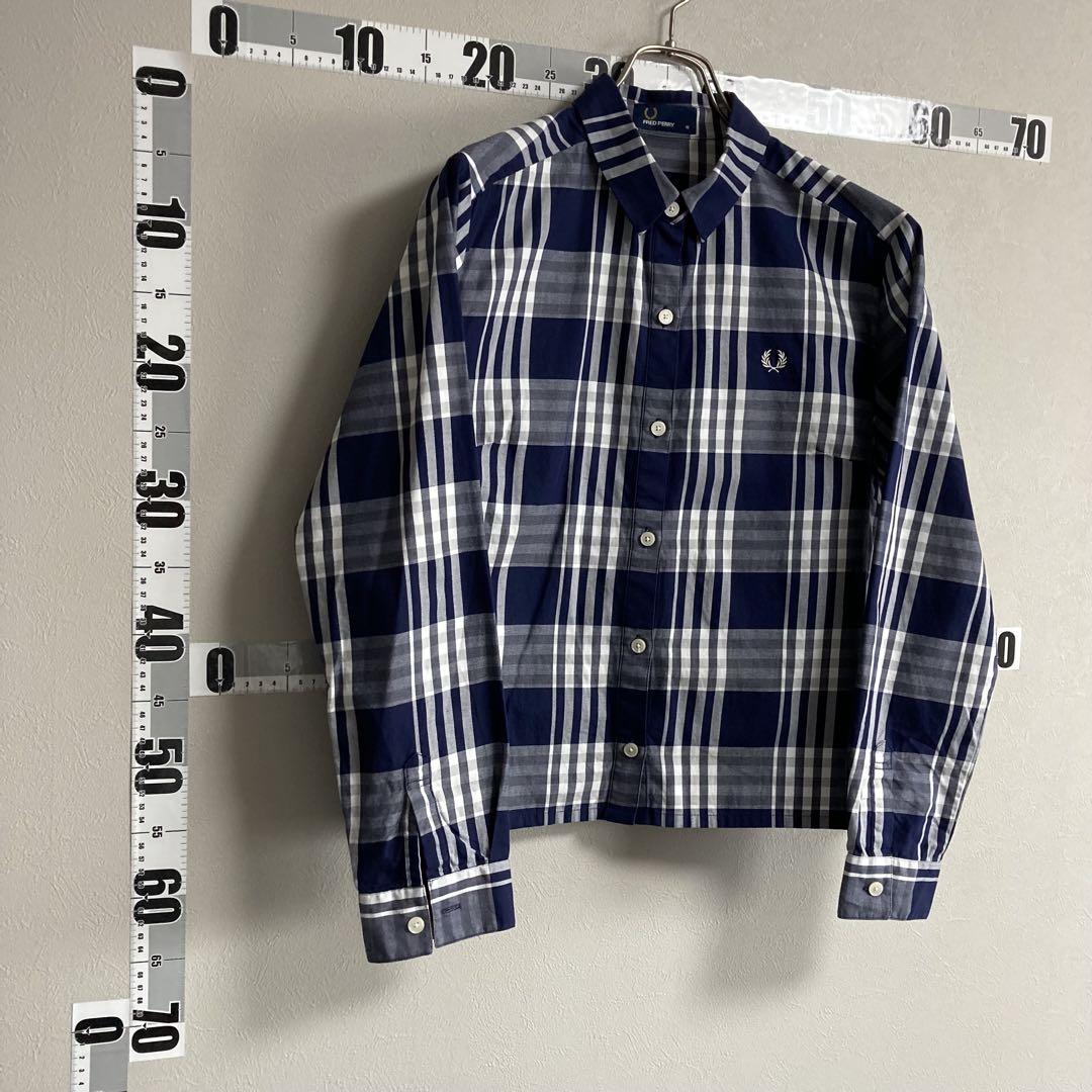 FRED PERRY フレッドペリー チェックシャツ サイズ10 青 ブルーM