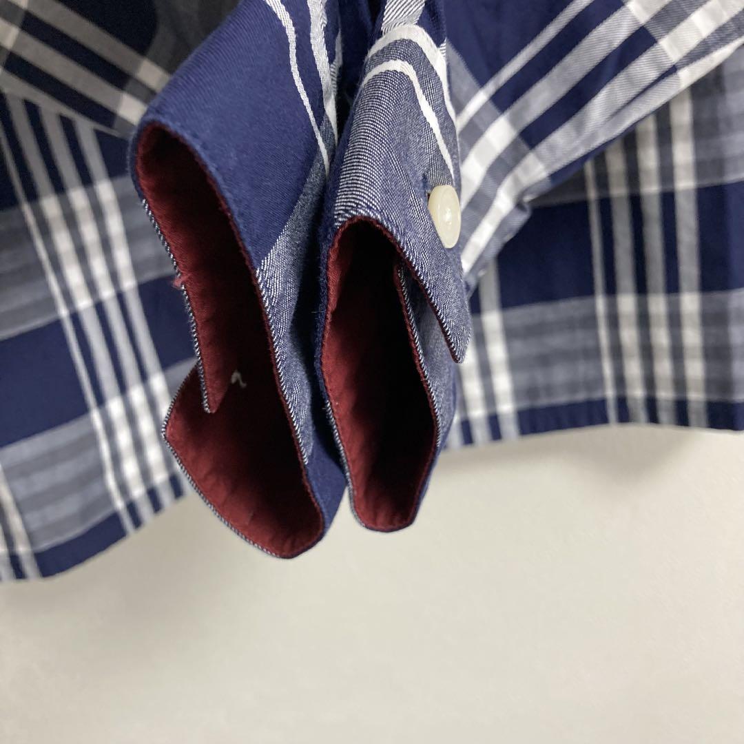 FRED PERRY フレッドペリー チェックシャツ サイズ10 青 ブルーM
