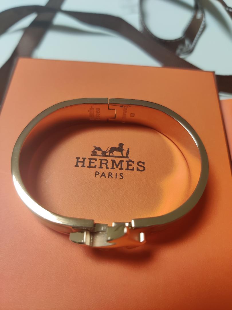 エルメス バングル ミルクティー色・ローズゴールド HERMES ローズゴールドミルクティーカラー バングル