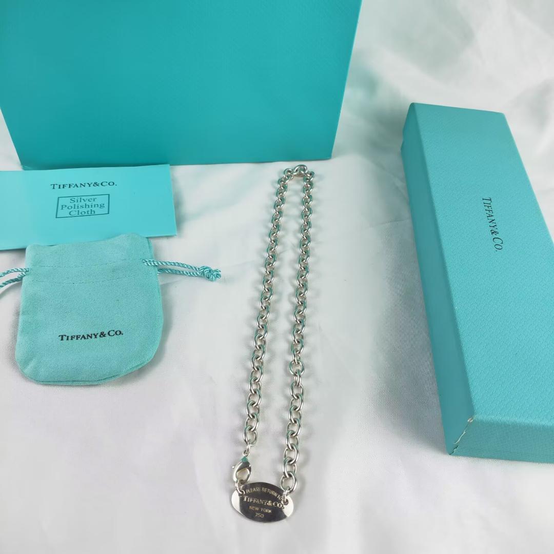 【超美品】ティファニー ネックレス リターントゥ オーバルタグ チョーカー TIFFANY&Co. ティファニー TIFFANY＆Co リターン トゥ オーバル