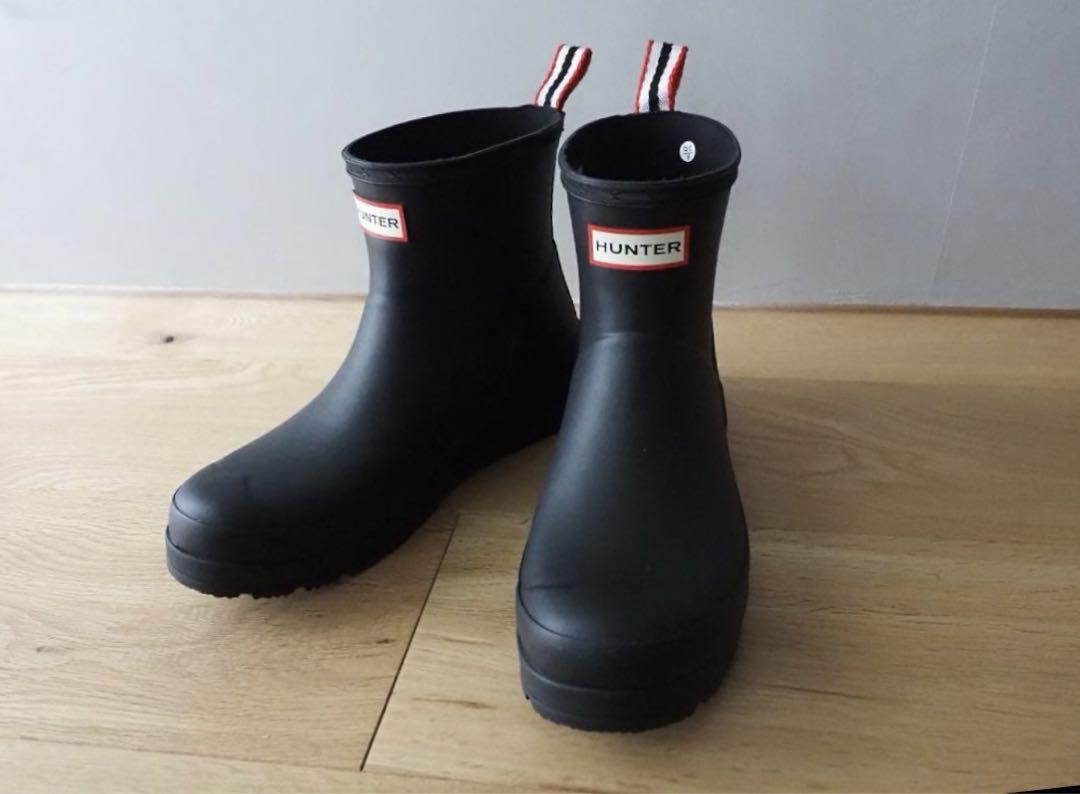 新品☆ HUNTER ブラックショートブーツ 23.5cm
