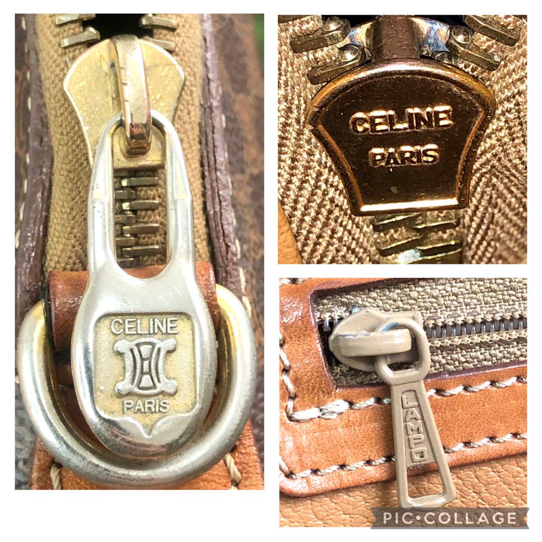 美品✨CELINE セリーヌ　マカダム柄　ハンドバッグ　手提げ　ブラウン系