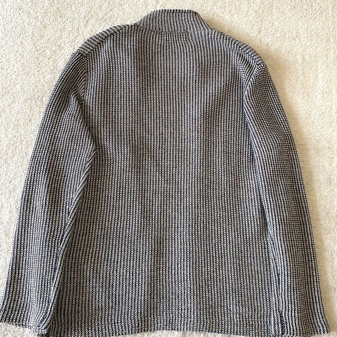 【大きいサイズ　洗える】ジョセフアブード　ジャケット　スタンドカラー　綿ニット
