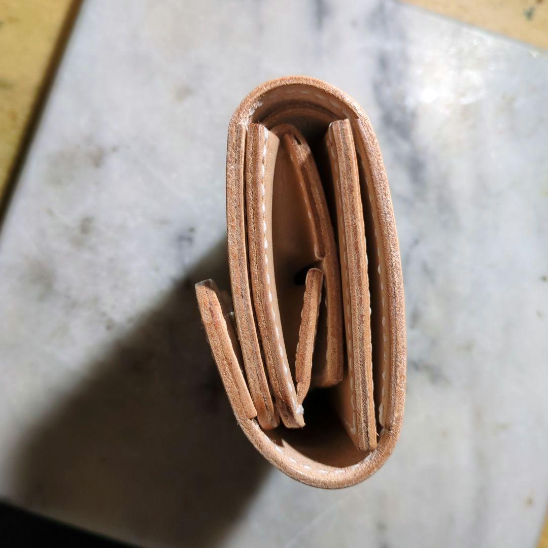 姫路ヌメ革 2つ折り財布 ハンドメイド ショートウォレット ハーフウォレット