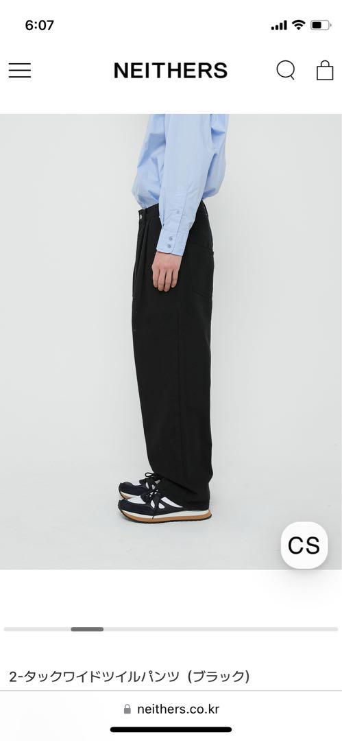 Neithers 2tuck wide twill pants ワイドパンツ 画像9