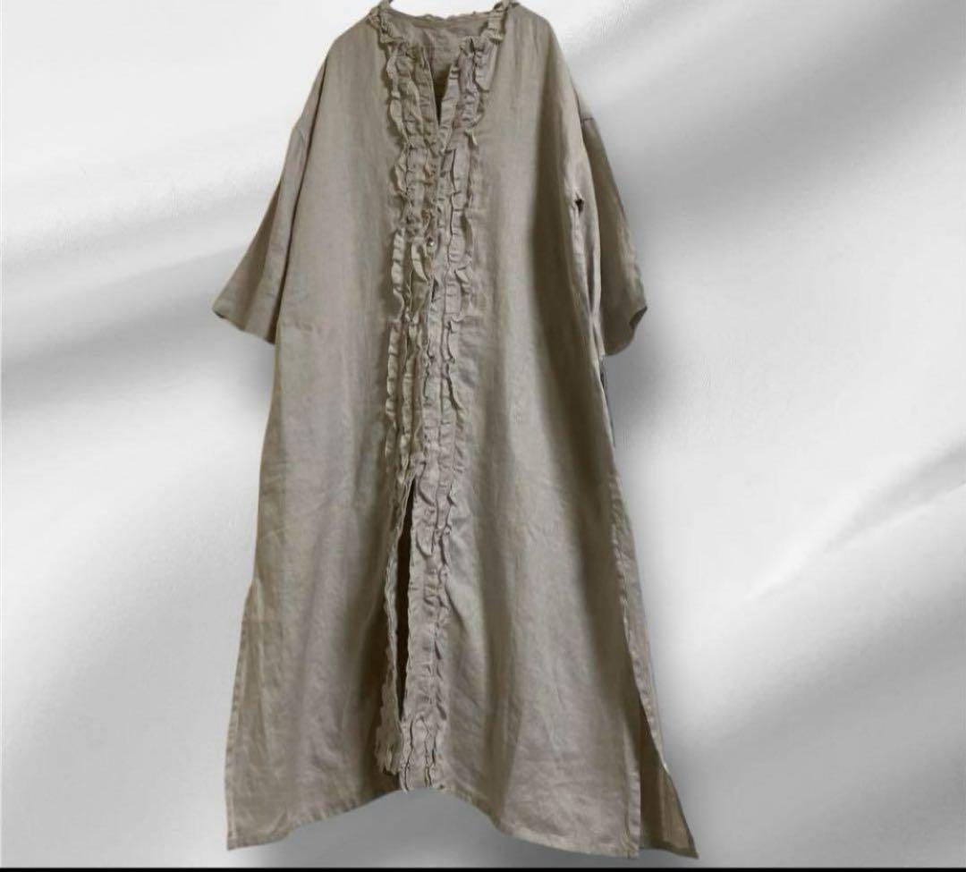 C’est moijeuリネン100ロングチュニックブラウス2XL