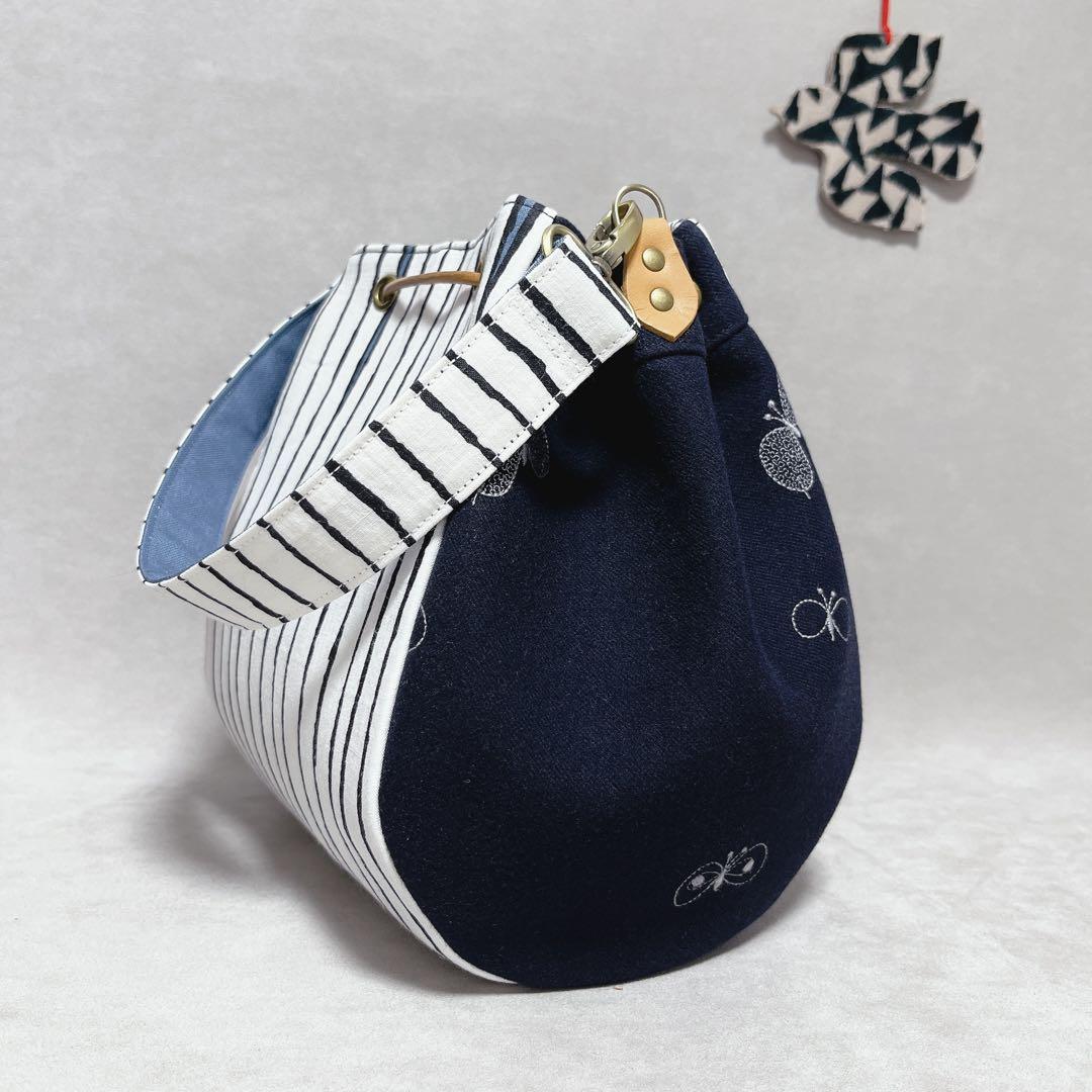 ハンドメイド ミナペルホネン ドローストリングバッグ⑅︎◡̈︎