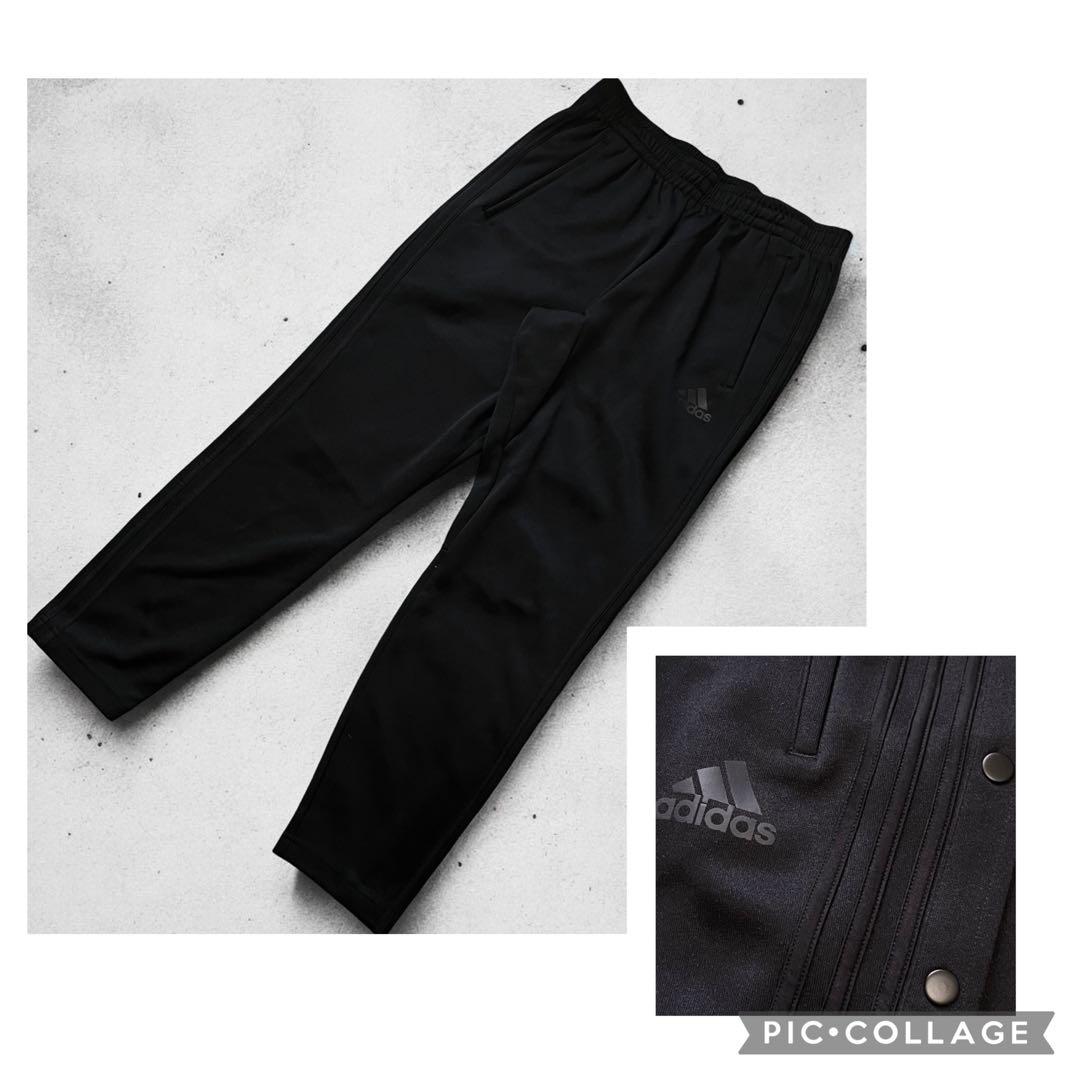 レア 美品 アディダス サイドスナップボタン トラックパンツ トリプルブラック