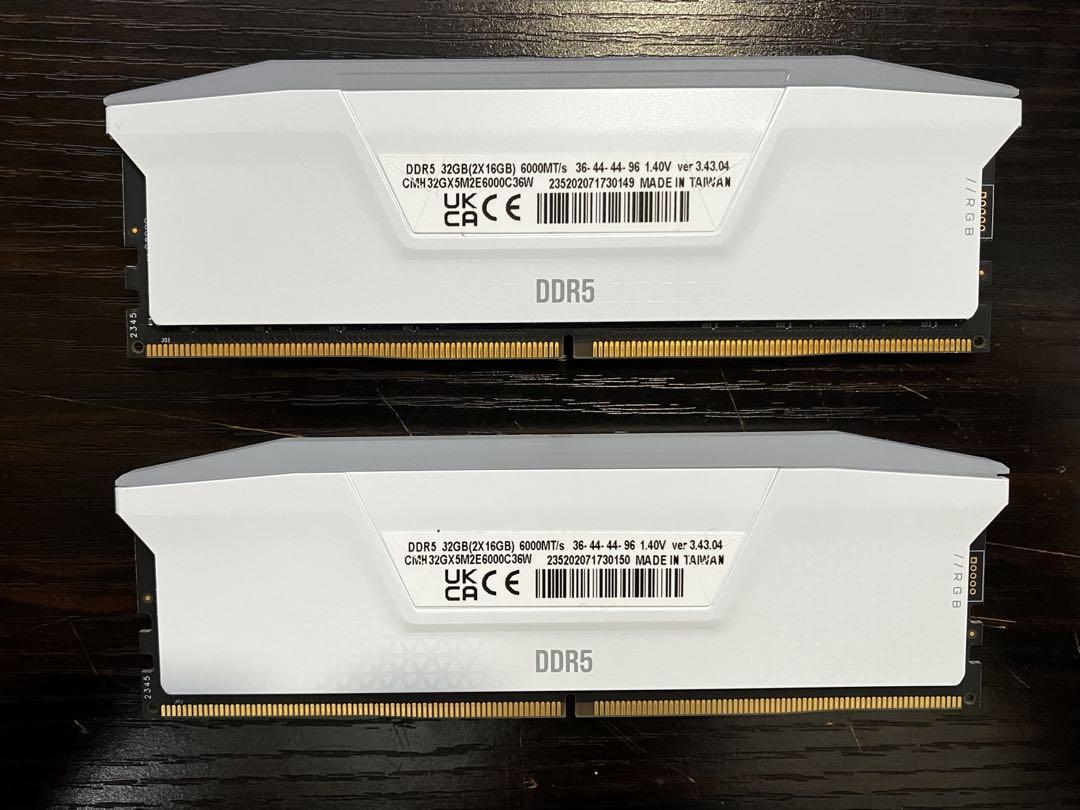 CORSAIR Vengeance RGB DDR5 ホワイト 32GB