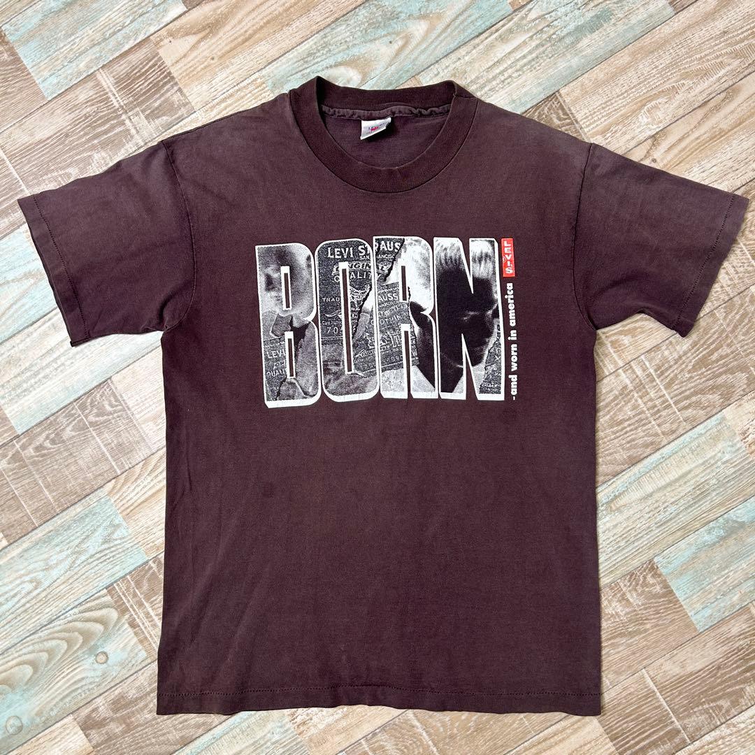 USA製 LEVIS リーバイス Tシャツ フェード ブラウン M相当 シングル