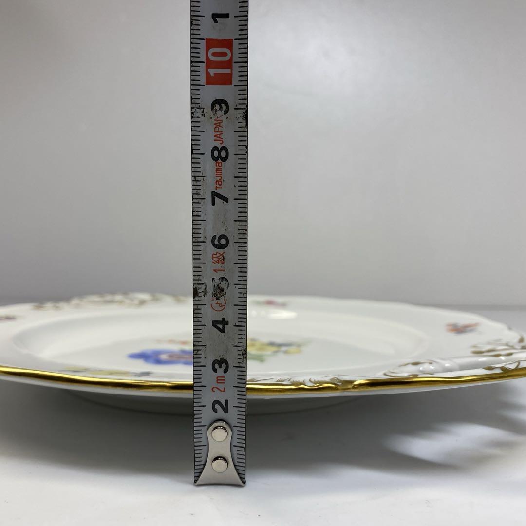 マイセン 手付フラワープレート 幅約30.5㎝ 東Y6-0816① 画像14