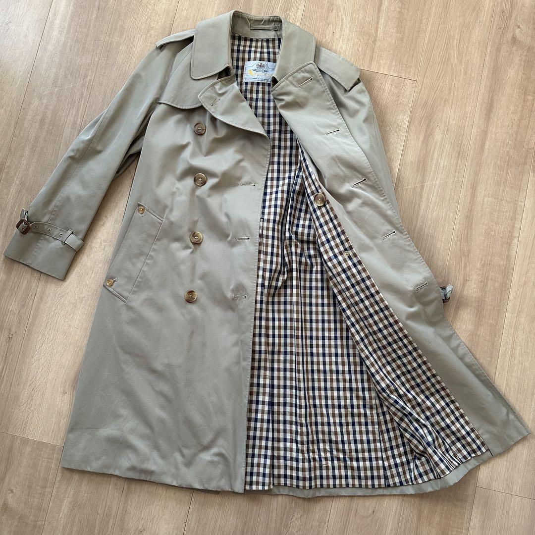 【美品】90s  アクアスキュータム トレンチコート vintage 古着