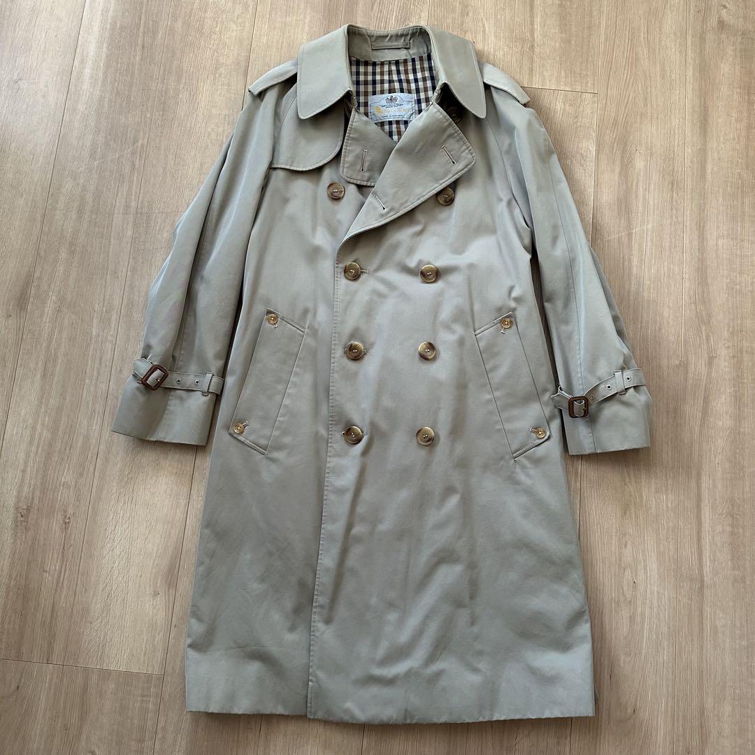 【美品】90s  アクアスキュータム トレンチコート vintage 古着