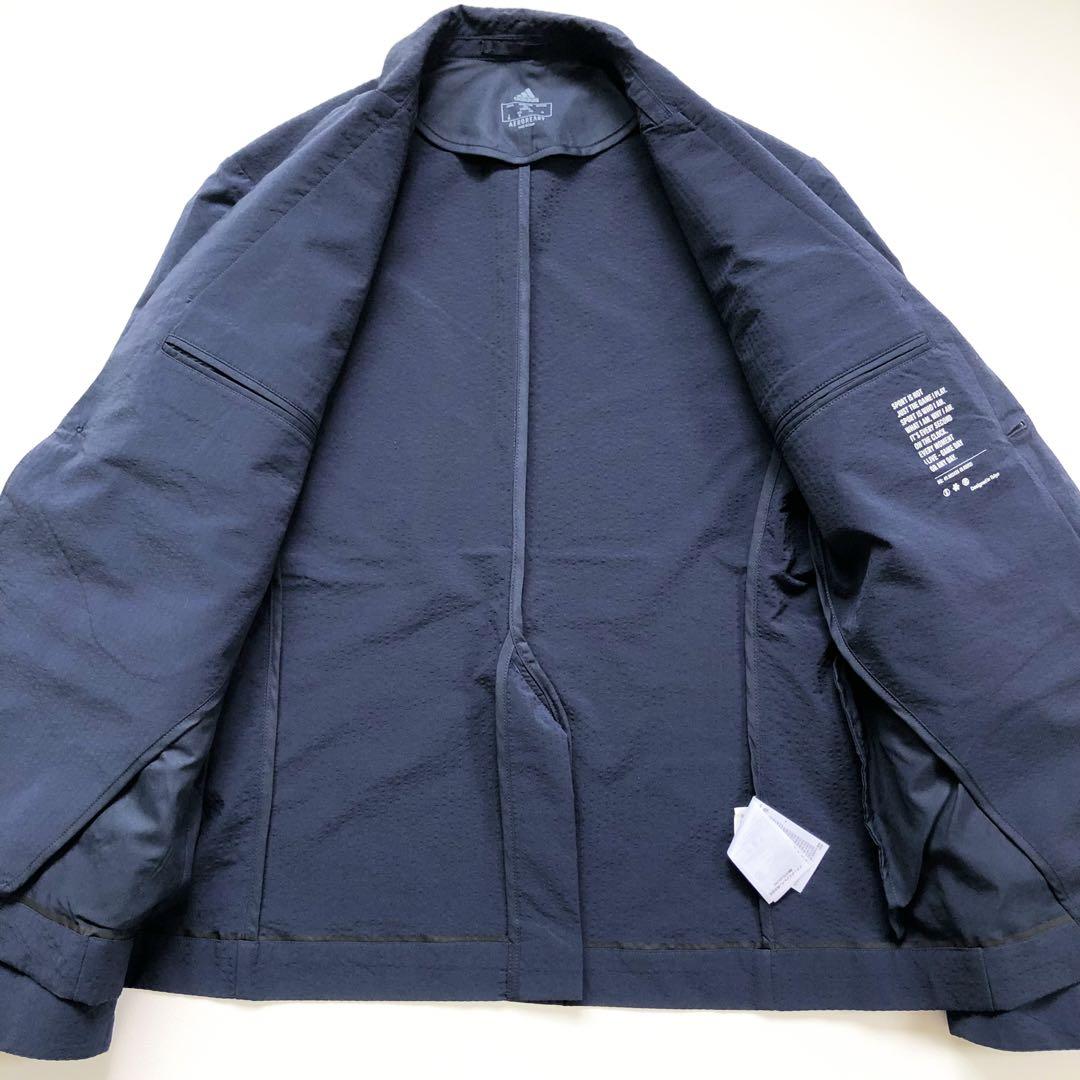 adidas 伊勢丹 AEROREADY シアサッカー セットアップ 紺 M
