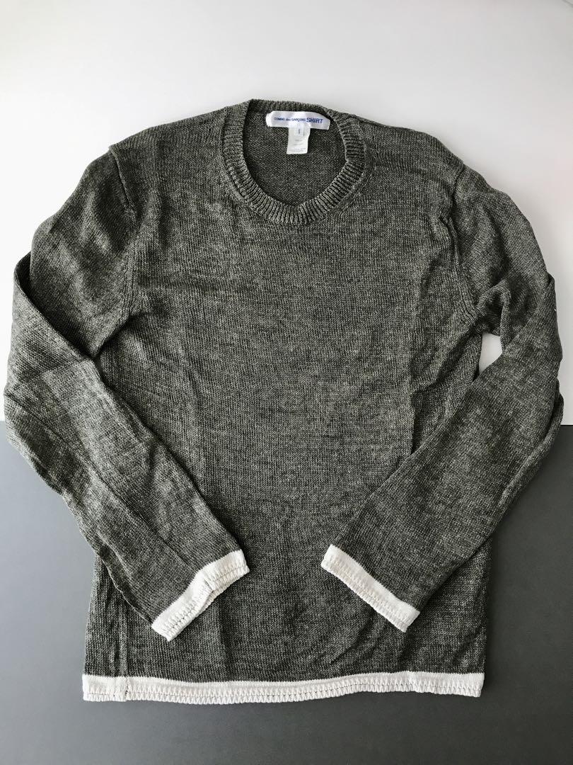 COMME des GARCONS SHIRT 麻100%ニット カーキ 色違い