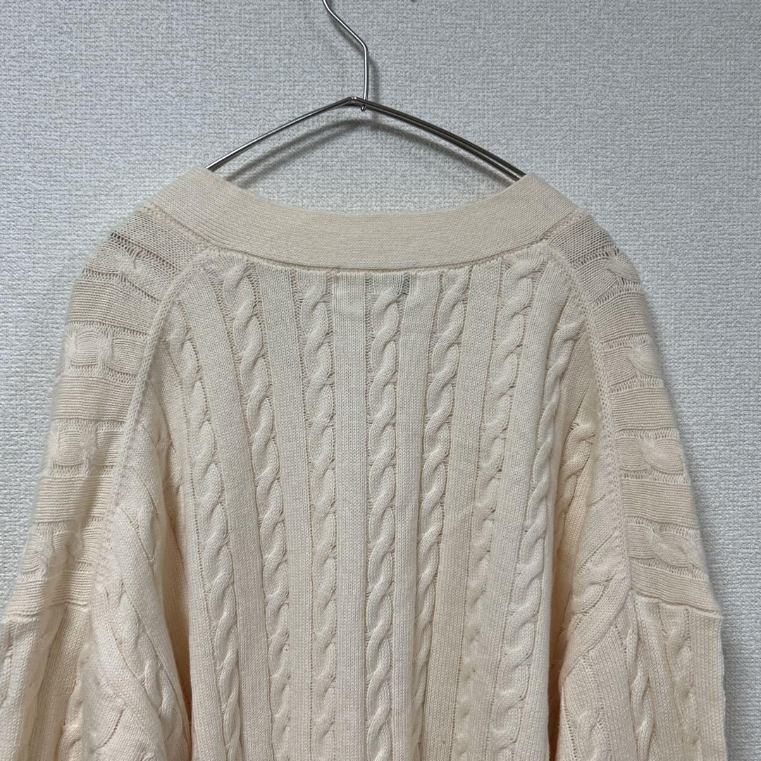 【超美品】ミッシェルクラン カーディガン Vネック アイボリー 38 M 【超美品】ミッシェルクラン カーディガン Vネック アイボリー 38 M