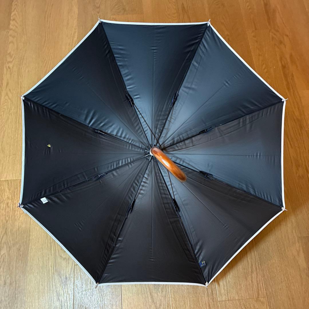 【未使用品】ポロラルフローレン ボーダー 晴雨兼用 ショート傘 日傘 ネイビー