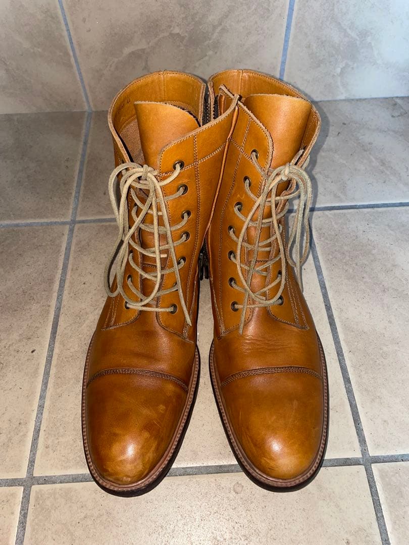 アルフレッドバニスター キャメル レザー レースアップブーツ44 バニスタ27.5cm alfredoBANNISTER