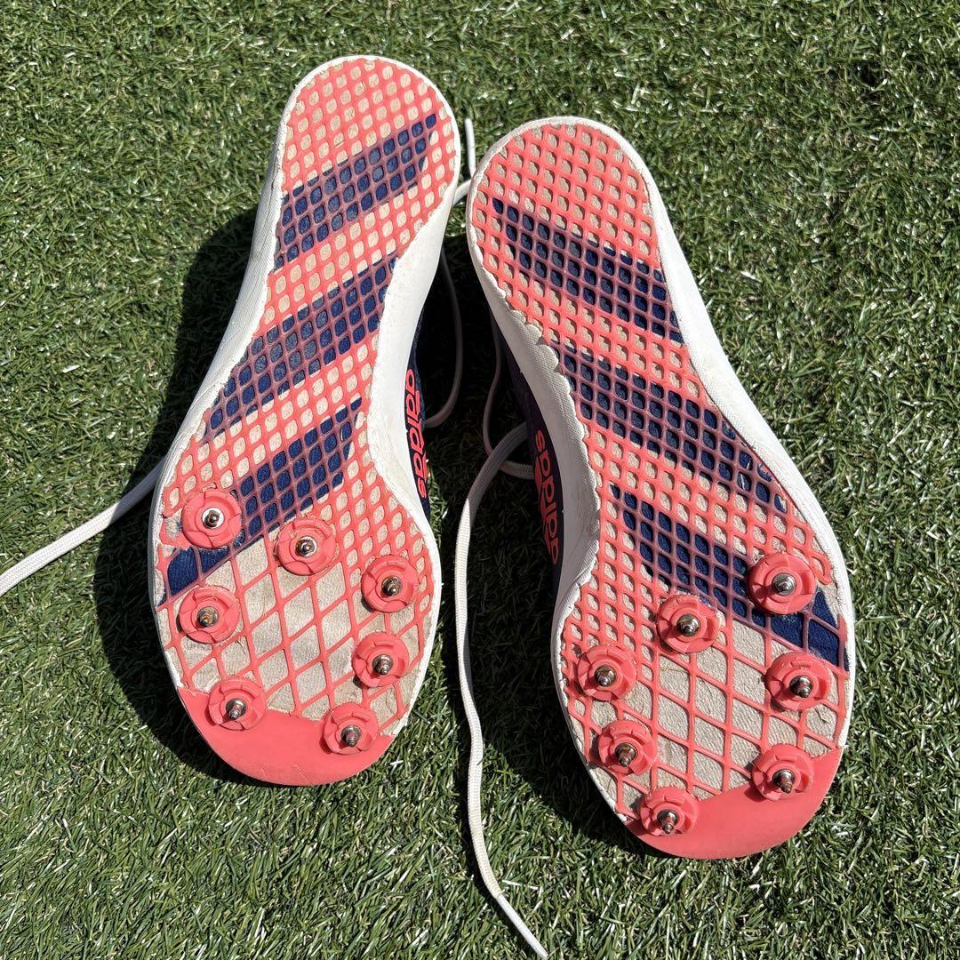 adidas スパイクシューズ ネイビー/オレンジ