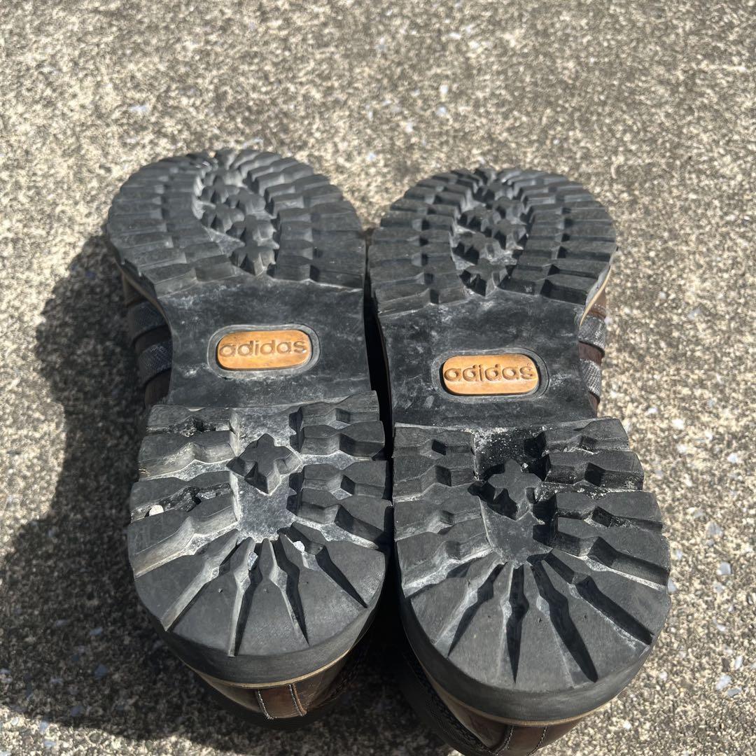 靴 vtg adidas brown leather trekking shoes
