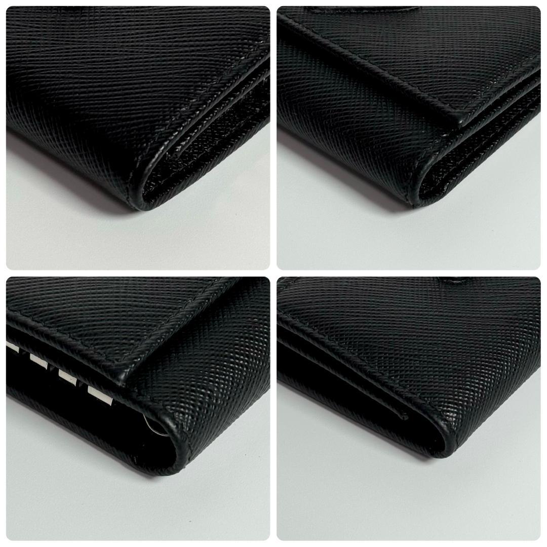 現行 ICチップ PRADA キーケース キーリング サフィアーノ